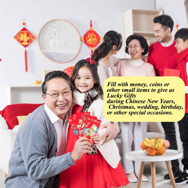 ETHOON Vietnamese Red Envelopes Chinese Asia Lunar New Year Decorations Lucky Money Envelope Pocket Year of the Horse 2026 Li Xi for Cash 30 Pcs Red - Image 2