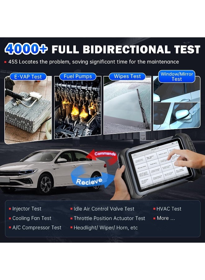 XTOOL XTOOL D8S Bidirectional Scan Tool 2025 Upgraded Ver. of D8 Scanner, OBD2 Scanner Diagnostic Tool, Topology Mapping, ECU Coding, 38+ Resets, FCA, CAN FD&DoIP, All System Scanner for Car, 3-Year Update  - Image 4