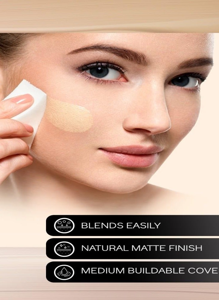 Facescanada All Day Hydra Matte Cream Foundation-Mini|3-In-1 Foundation+Moisturizer+Spf 30|24 Hr Aloe Hydration&Vitamin C|10Hr Long Wear|Medium To High Buildable Coverage|Absolute Ivory,18Ml - Image 4