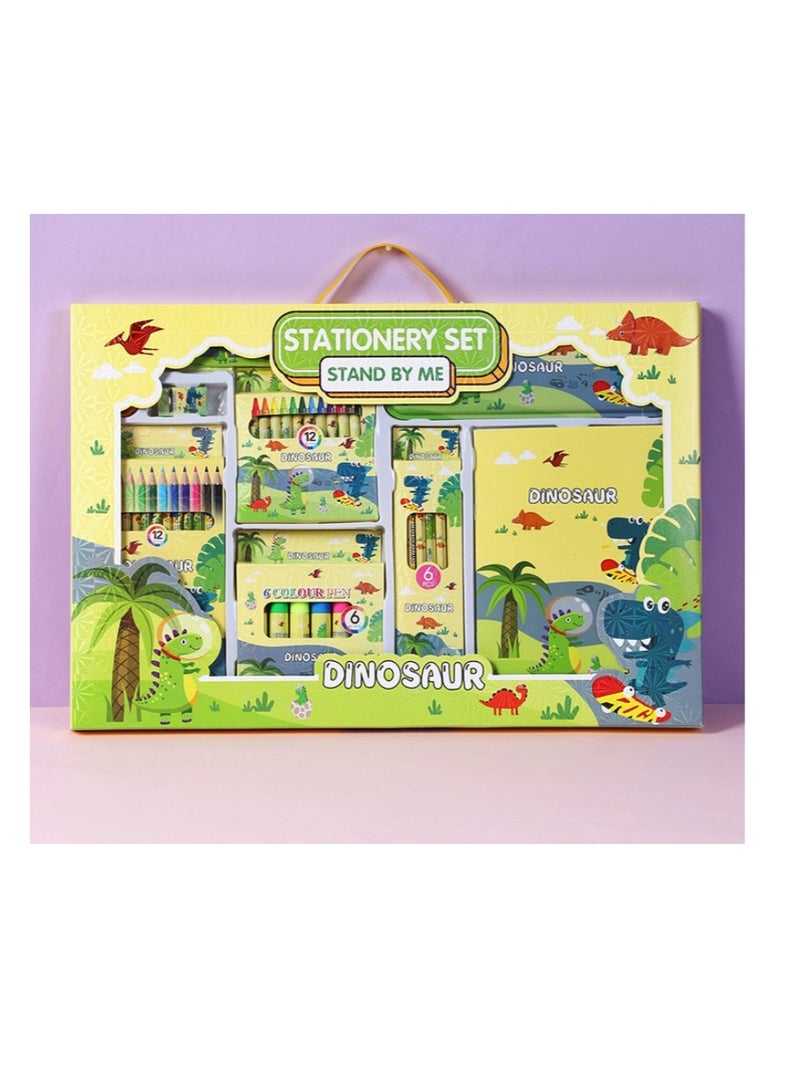 Bluejw Dinosaur Stationary Kit For kids - 41Pcs Items Pencil Box Colours Eraser and Sharpener -Return Gift kids/Unicorn School kids Set Return Gifts - Image 1