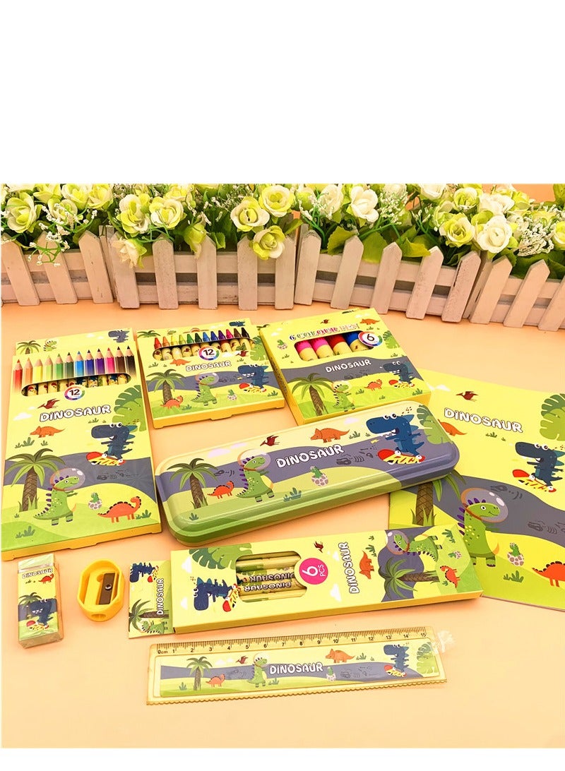 Bluejw Dinosaur Stationary Kit For kids - 41Pcs Items Pencil Box Colours Eraser and Sharpener -Return Gift kids/Unicorn School kids Set Return Gifts - Image 3