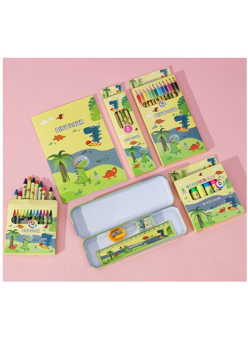 Bluejw Dinosaur Stationary Kit For kids - 41Pcs Items Pencil Box Colours Eraser and Sharpener -Return Gift kids/Unicorn School kids Set Return Gifts - Image 2