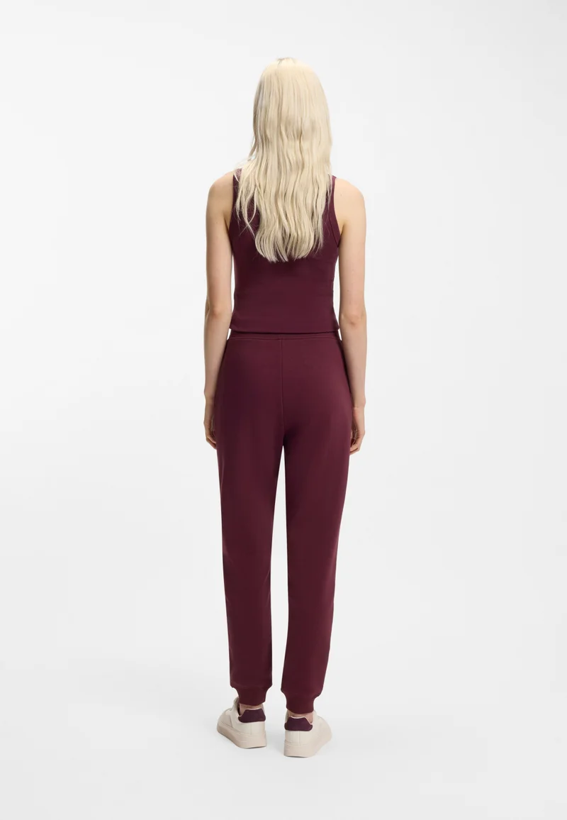 HUGO Cotton-terry tracksuit bottoms with stacked logo