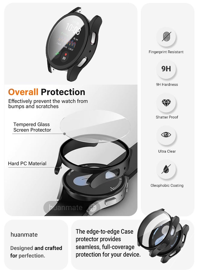 huanmate Samsung Galaxy Watch 7 44mm Smart Watch Case with Screen Protector – All-Round Protection, Crisp Display Clarity, Anti-Scratch & Smudge-Resistant, Durable Build, Easy Snap-On Design  - Image 2
