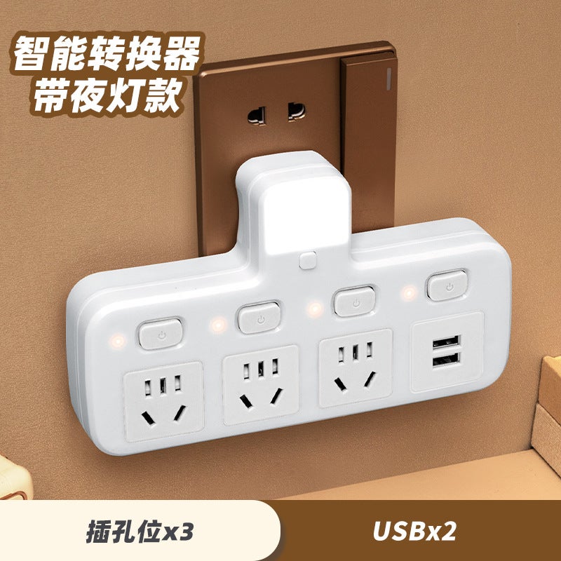 Household Socket Converter Plug With Usb Power Plug Row Wireless Socket Panel Porous Without Cable Plug - Image 1