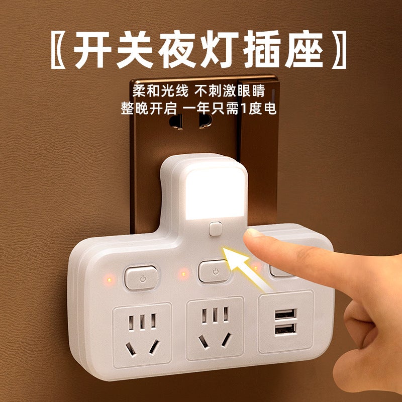 Household Socket Converter Plug With Usb Power Plug Row Wireless Socket Panel Porous Without Cable Plug - Image 3