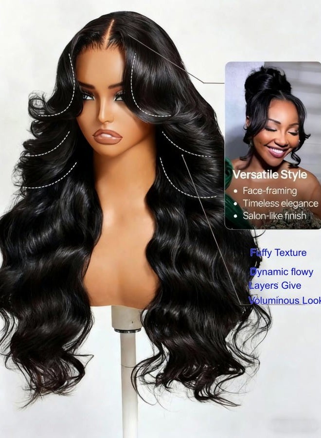 UNICE Real Scalp Glueless Wig Human Hair Pre Plucked Pre Cut 13x4 HD Lace Front Wigs Human Hair Loose Wave with Face Framing Curtain Bangs Bleached Knots Natural Hairline 150% Density 18 inch - Image 4