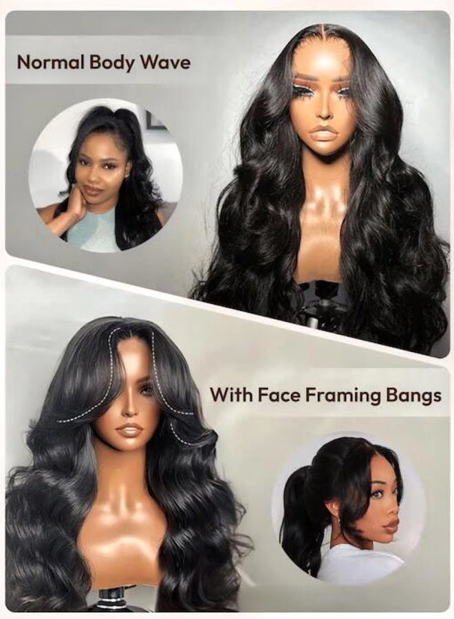 UNICE Real Scalp Glueless Wig Human Hair Pre Plucked Pre Cut 13x4 HD Lace Front Wigs Human Hair Loose Wave with Face Framing Curtain Bangs Bleached Knots Natural Hairline 150% Density 18 inch - Image 3