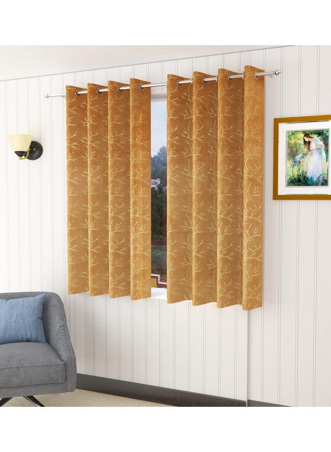 Homefab India Velvet Curtains Room Darkening - Window 5 feet, Pack of 2 Panels, Beige - Image 2