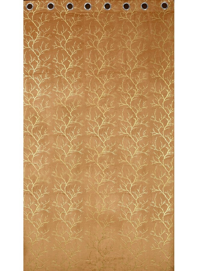 Homefab India Velvet Curtains Room Darkening - Window 5 feet, Pack of 2 Panels, Beige - Image 4