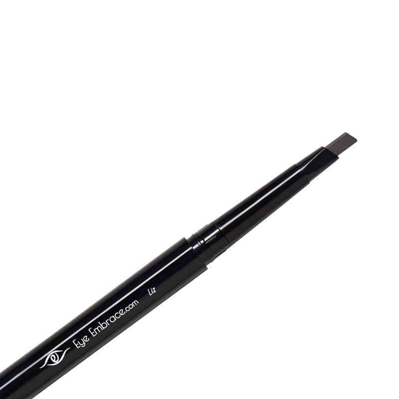 Eye Embrace Liz Medium Gray Eyebrow Pencil  Waterproof DoubleEnded Automatic Angled Tip  Spoolie Brush CrueltyFree