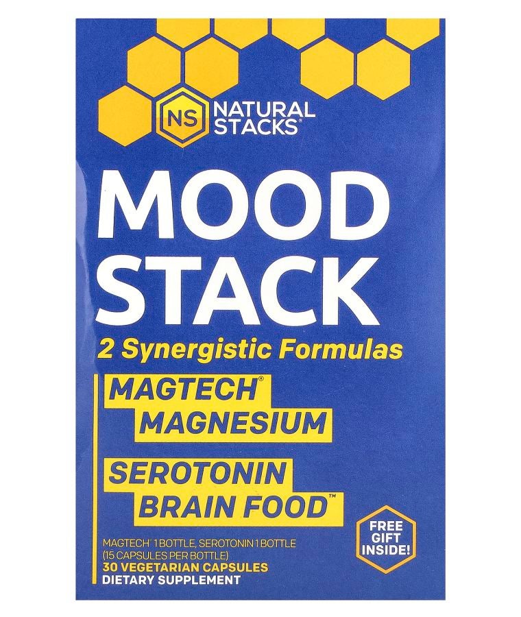 Natural Stacks Mood Stack 2 Bottles 15 Vegetarian Capsules Each