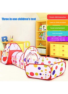 BabyGo BabyGo Portable Kids 3-in-1 Colorful Dotted Theme Tunnel Playhouse Ball Pool Ball Pit Tent Summer Indoor Outdoor Play Fun Toy (Balls not Included, Multi Color)  - Image 2