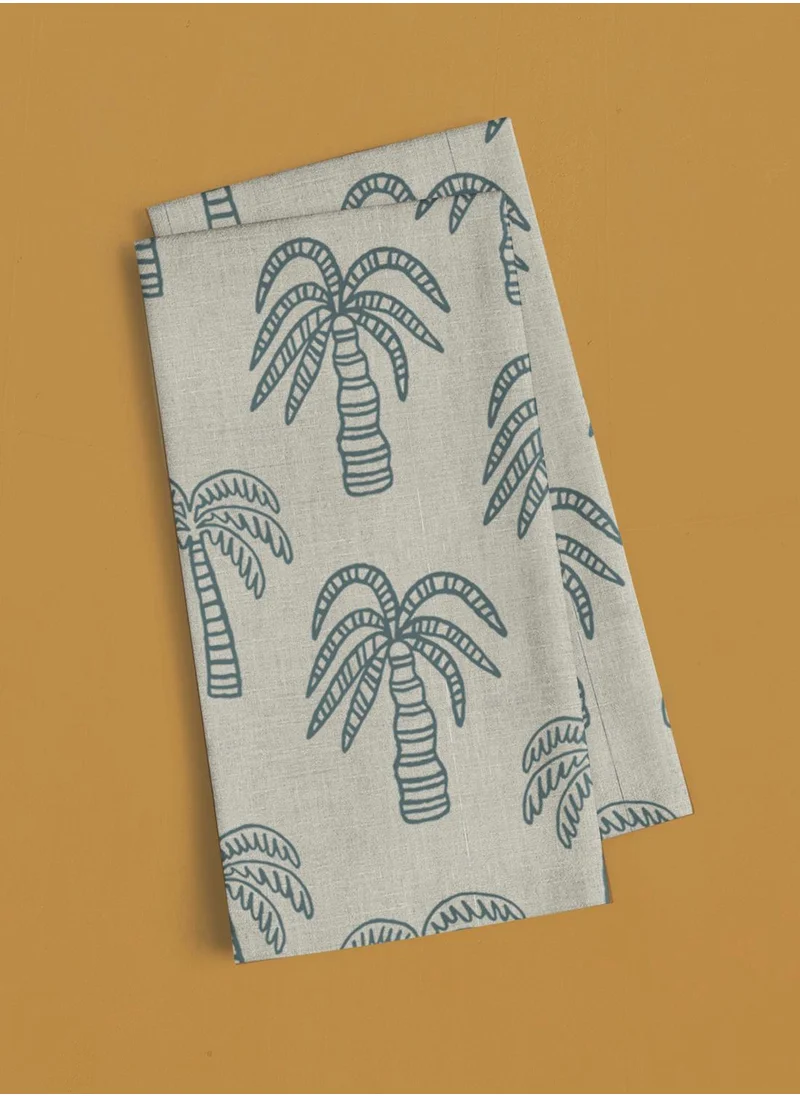 ليتل مجلس Linen tea towel, Palm Oasis, teal