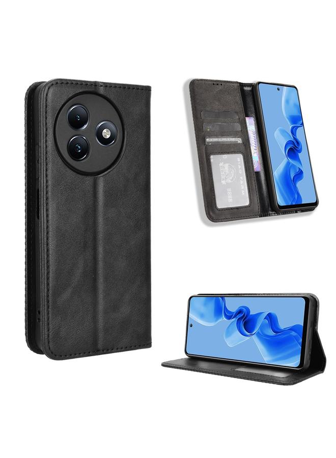 The Bros Case For itel S24 4G S667LN Magnetic Buckle Retro Texture Leather Phone Case