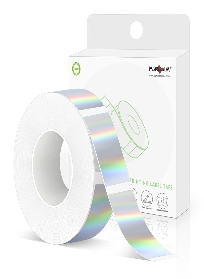PARLAIM Label Maker Tape,Thermal Label 0.55"X1.18" (14mm X 30mm) 210 Labels/Roll,Compatible with D30 Label Printer,Self-Adhesive Label Tape for for Home Office Small Business (Holographic Silver) - Image 1