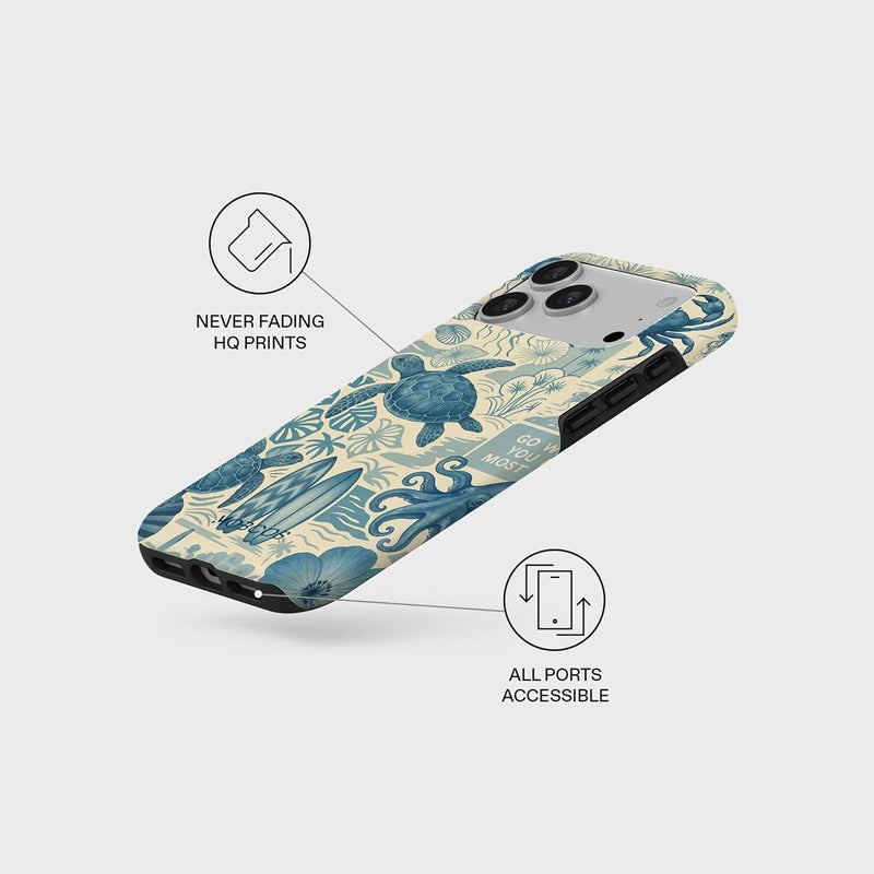 موبكوس جراب Mobcos المميز لهاتف iPhone 17 Pro Ocean Blueprint، متوافق مع غطاء صلب مزدوج الطبقات مع حماية من السيليكون - غطاء مقاوم للخدوش والصدمات - Image 5