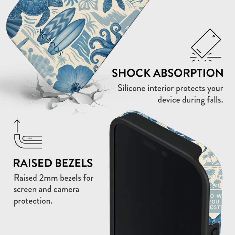 موبكوس جراب Mobcos المميز لهاتف iPhone 17 Pro Ocean Blueprint، متوافق مع غطاء صلب مزدوج الطبقات مع حماية من السيليكون - غطاء مقاوم للخدوش والصدمات - Image 3