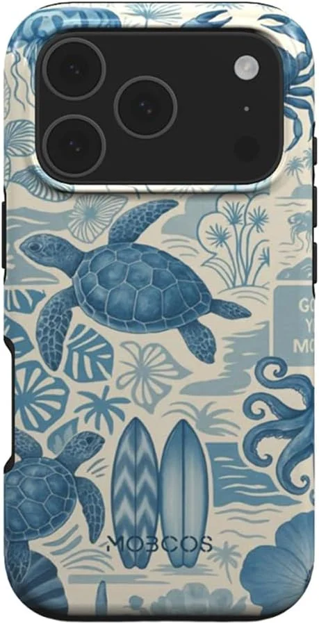Mobcos Mobcos iPhone 17 Pro Ocean Blueprint Premium Case Compatible with Hybrid Dual-Layer Hard Shell + Silicone Protection - Scratch-Resistant Shockproof Mobile Cover