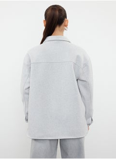 trendyol Stone Oversize Stamp Shacket Slim Jacket Coat TWOAW25MO00077  - Image 5