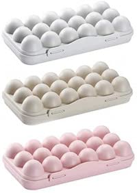 Avinya Grid Eggs Carrier Container Plastic Egg Holder Trays Storage Box Portable Stackable Refrigerator with Lid for Protect Keep Fresh Tray HolderContainerStorage Organizer 1pcs for 18 Grid - Image 4