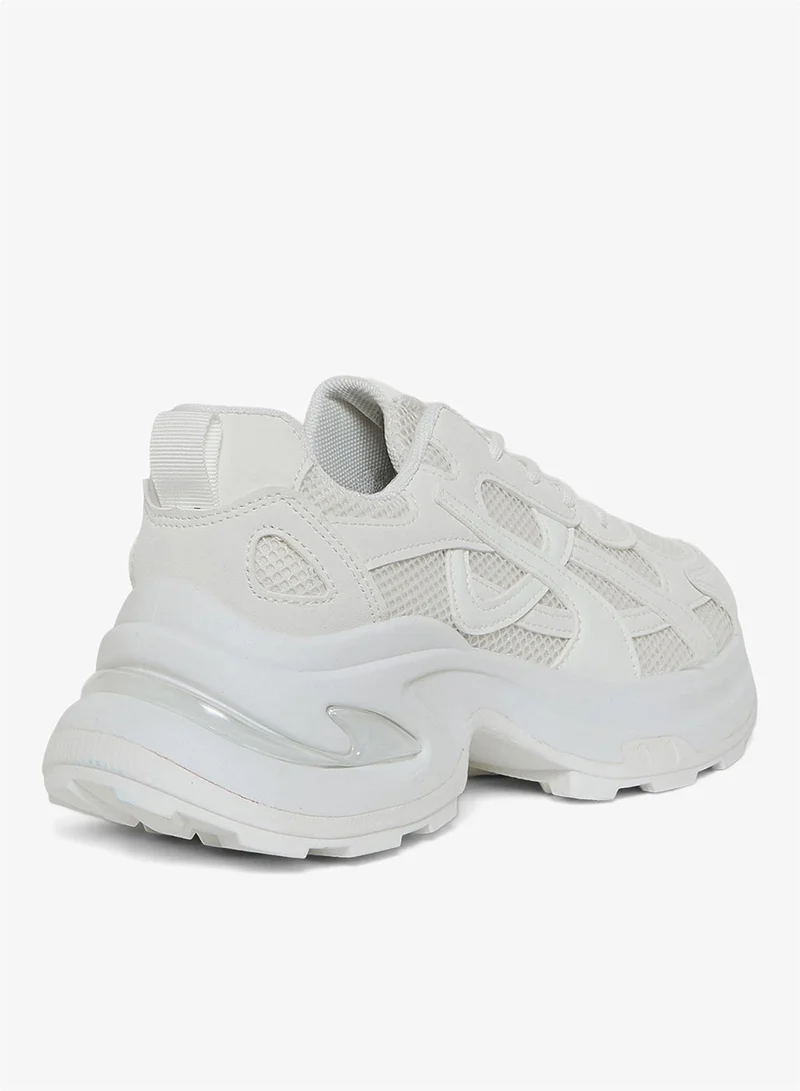 Geoomnii WHITE GEOOMNII All-Day Comfort with Sports Shoes for Women – Breathable Mesh, Cushioned Insole, Lightweight Feel, Non-Slip Grip, Flexible Fit for Women | Best Price UAE