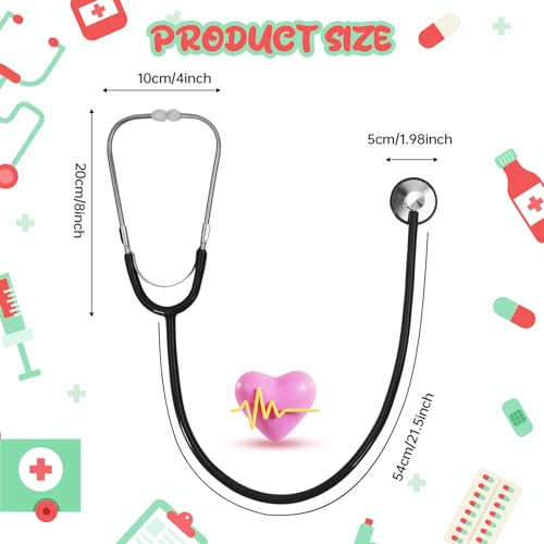 ERDOGLY Kids Stethoscope Toy 2 Pack Real Working Stethoscope for Kids Toy Doctor Kit for Toddler 3 4 5 Boys Girls Nurse Cosplay Costume Accessories - Image 5