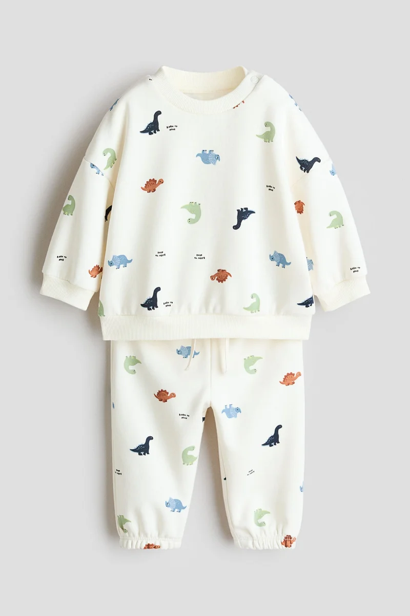 H&M 2-piece printed sweatshirt set