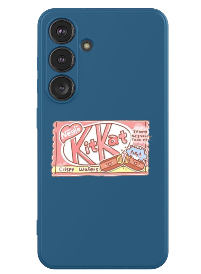 Theodor Protective Slim Fit Case Liquid Silicone Cover with Full Body Protection Anti-Scratch Shockproof Case For Samsung Galaxy S24 (Blue) - KitKat - Image 1