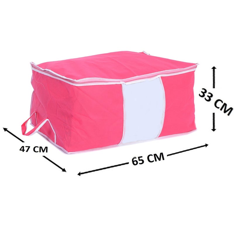Kuber Industries Non Woven Under Bed Storage Organiser Pink - Image 2