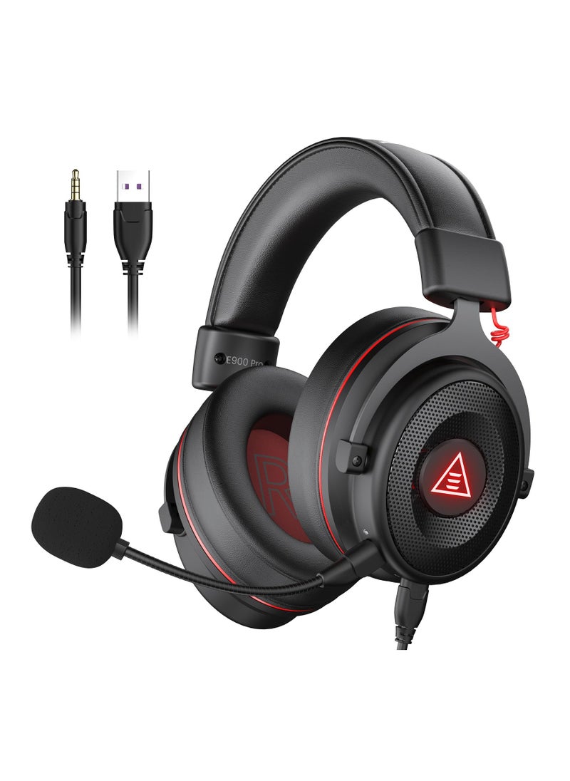 EKSA EKSA E900 Pro USB Gaming Headset-Xbox One Headset with 7.1 Surround Sound, PS4/PS5 Headset Noise Cancelling Headset with Mic&LED Light, Compatible with PC, PS4, PS5, Xbox One Controller, Nintendo Switch  - Image 1