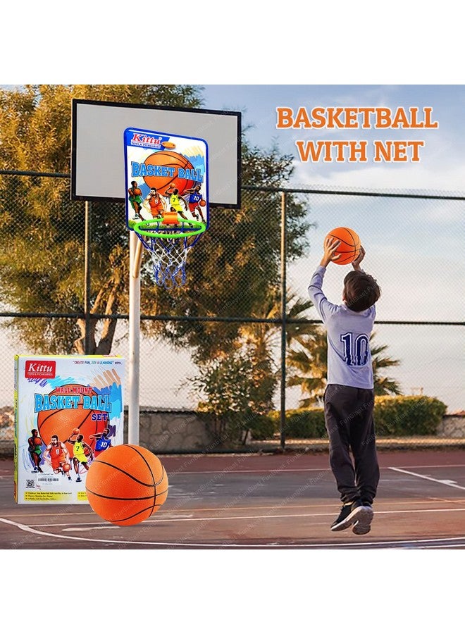 فنبلاست كرة السلة فن بلاست للأطفال - كرة سلة مع شبكة، مجموعة كرة سلة مع لوح تعليق للأطفال، ألعاب كرة سلة للأطفال، ألعاب داخلية وخارجية للأولاد والأطفال (متعددة الألوان) - Image 3