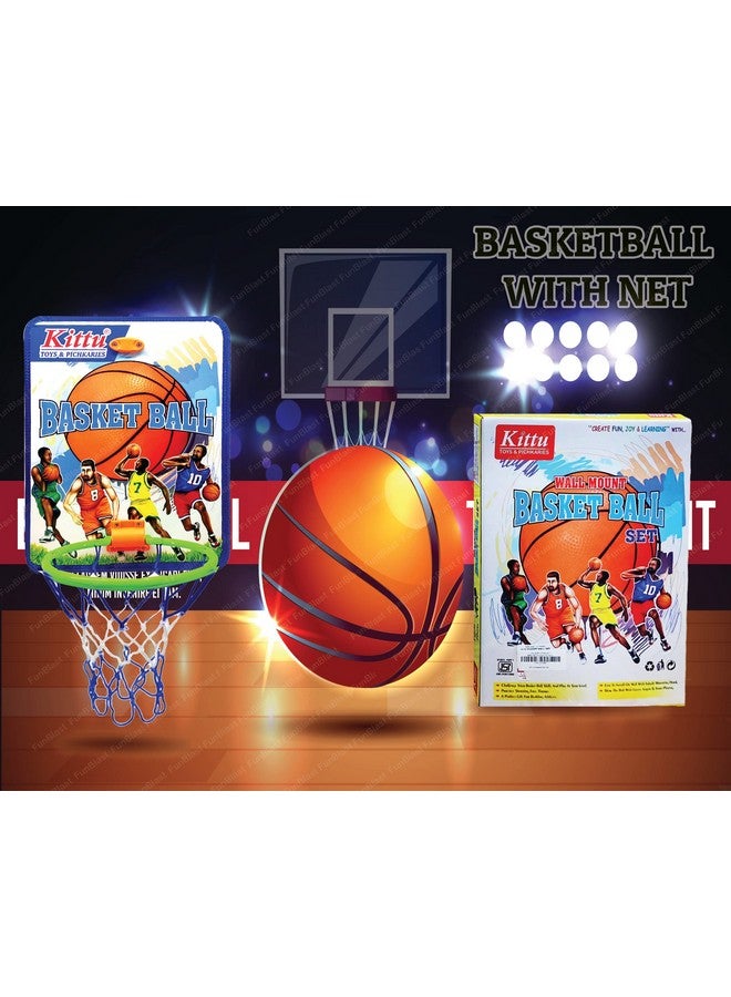 فنبلاست كرة السلة فن بلاست للأطفال - كرة سلة مع شبكة، مجموعة كرة سلة مع لوح تعليق للأطفال، ألعاب كرة سلة للأطفال، ألعاب داخلية وخارجية للأولاد والأطفال (متعددة الألوان) - Image 4