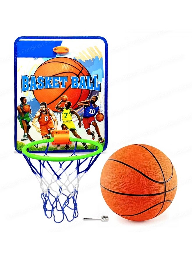فنبلاست كرة السلة فن بلاست للأطفال - كرة سلة مع شبكة، مجموعة كرة سلة مع لوح تعليق للأطفال، ألعاب كرة سلة للأطفال، ألعاب داخلية وخارجية للأولاد والأطفال (متعددة الألوان) - Image 1