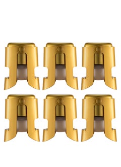 KASTWAVE Champagne Stoppers Stainless Steel Gold Sealer Stopper 6 Pack  - Image 1