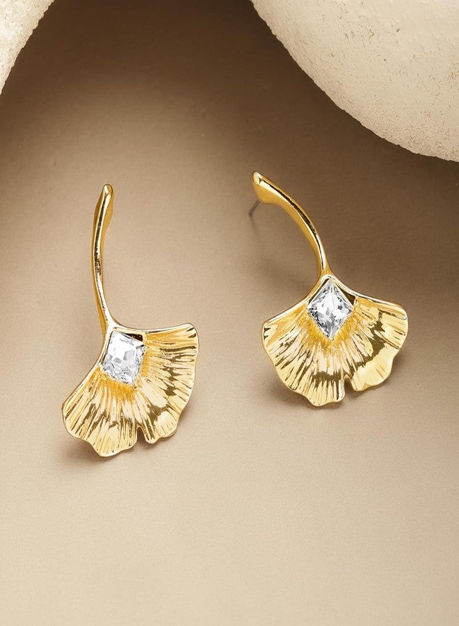 Rubans Voguish Drop Earrings Stylish Jewellery with Petal Shape & AD Studded Gift for Women & Girls - Image 4