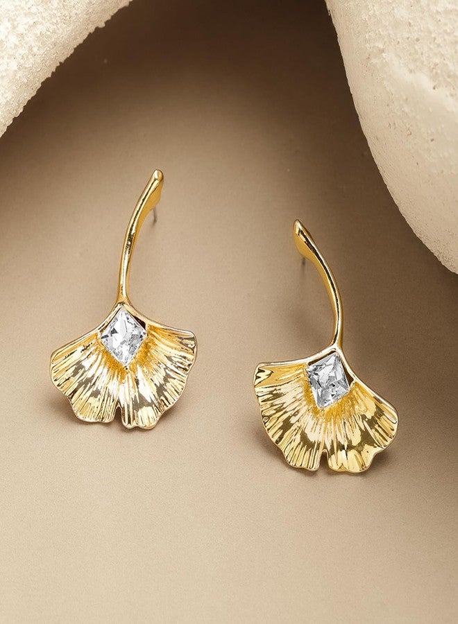 Rubans Voguish Drop Earrings Stylish Jewellery with Petal Shape & AD Studded Gift for Women & Girls - Image 5
