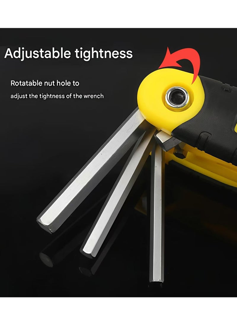 RAYJET Folding Flat Head Hex Key Set – Portable Multi-Tool Allen Wrenches