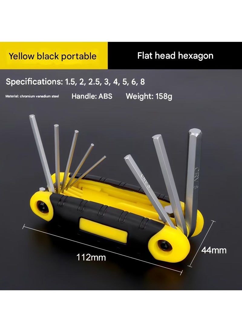 RAYJET Folding Flat Head Hex Key Set – Portable Multi-Tool Allen Wrenches