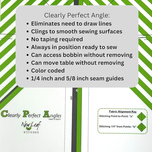 New Leaf Stitches Clearly Perfect Angles Template by New Leaf Stitches – Color Coded Fabric Alignment Guide for Sewing 45 Degree Angles - Image 2