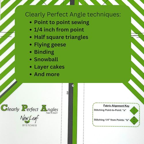 New Leaf Stitches Clearly Perfect Angles Template by New Leaf Stitches – Color Coded Fabric Alignment Guide for Sewing 45 Degree Angles - Image 3