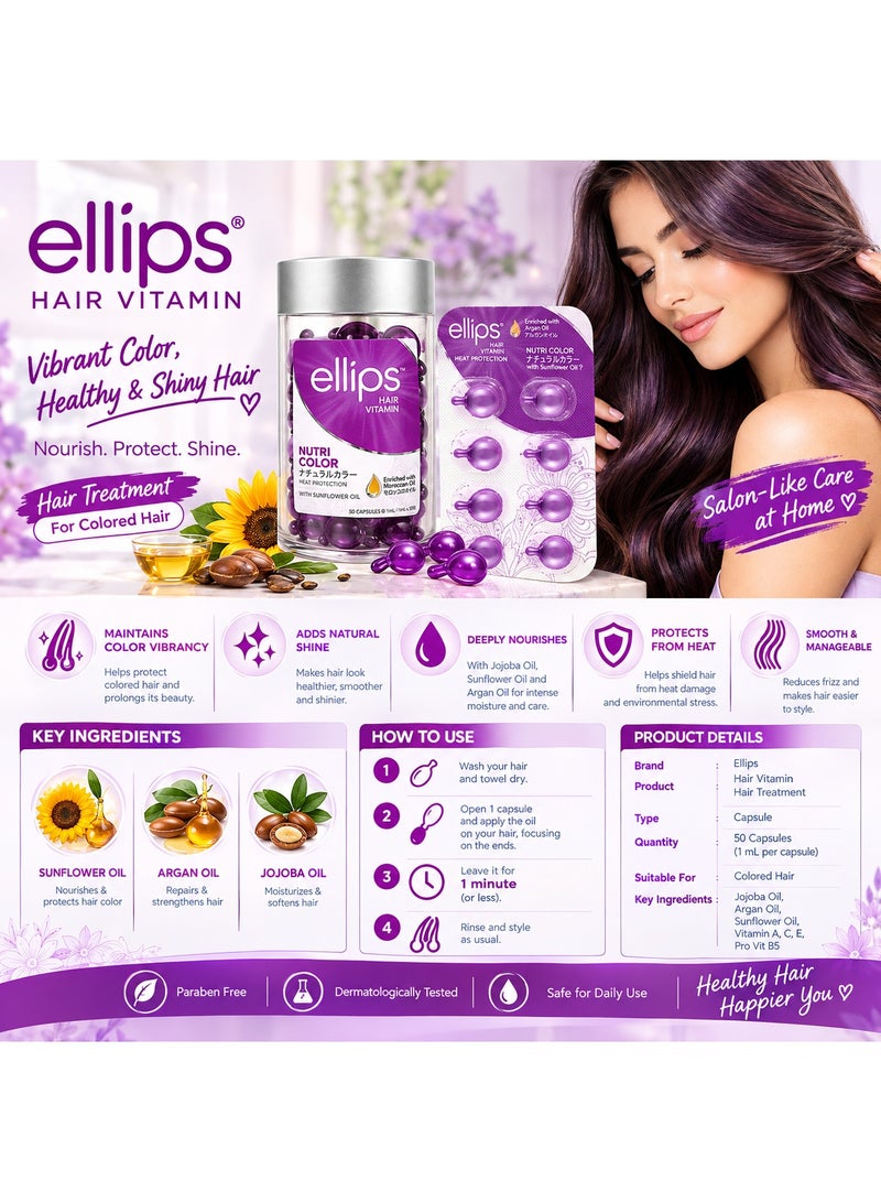 Ellips Nutri Color, Hair Vitamin Heat Protection - 8 Pieces - Image 2