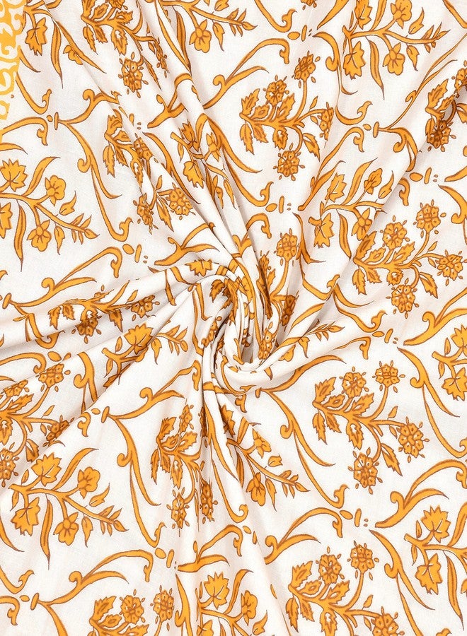 BLOCKS OF INDIA Summer Single Size Reversible Printed Malmal Cotton Dohar- Multicolor (Yellow)-300 TC - Image 5