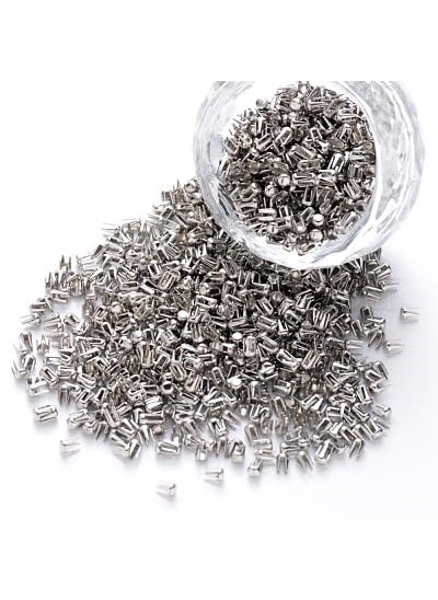 Generic Prabhas Designs Nails Rivet for Pearl Setting Machine 50g Approx 1800 pcs Pearl Rivet Buttons Pearl Hand made Tools for HatsShoesClothesBags Skirt Setting Machine Silver color 50 Grams  - Image 3