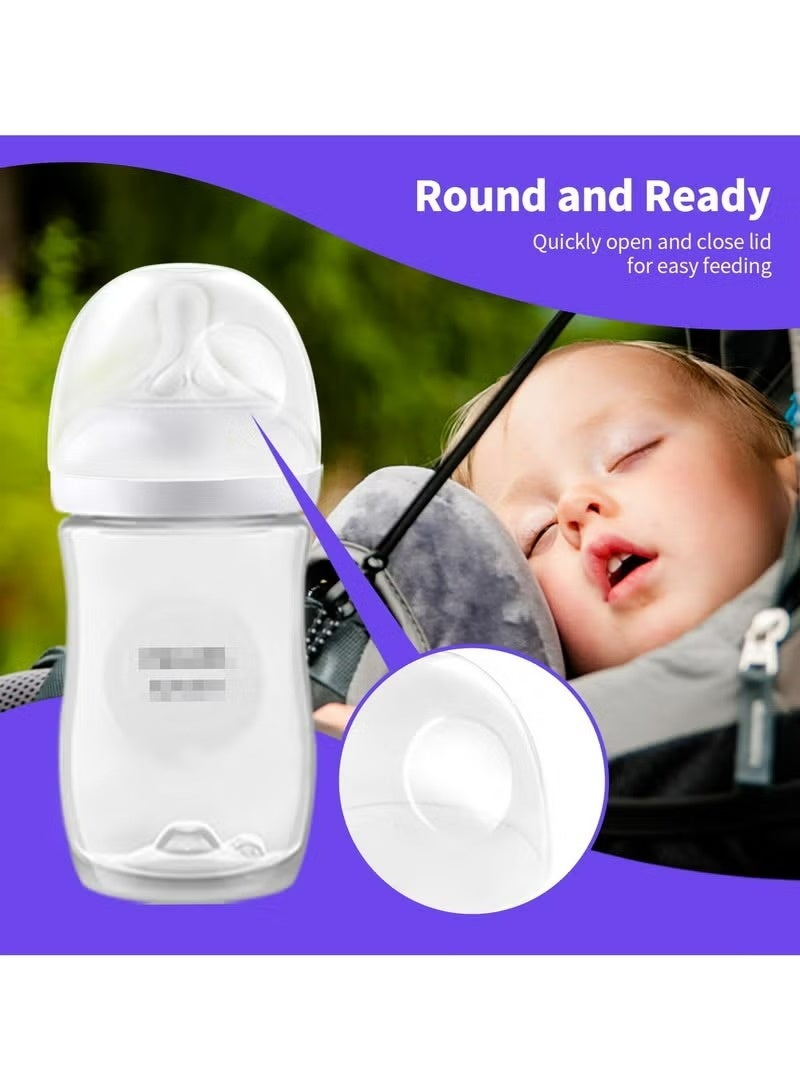 Amanli 6 Count Baby Bottle Lids Compatible with Philips Avent Baby Bottles, Soft & Safe Bottle Caps for Avent Glass & Natural Bottles（White） - Image 3