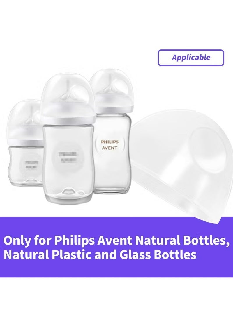 Amanli 6 Count Baby Bottle Lids Compatible with Philips Avent Baby Bottles, Soft & Safe Bottle Caps for Avent Glass & Natural Bottles（White） - Image 5
