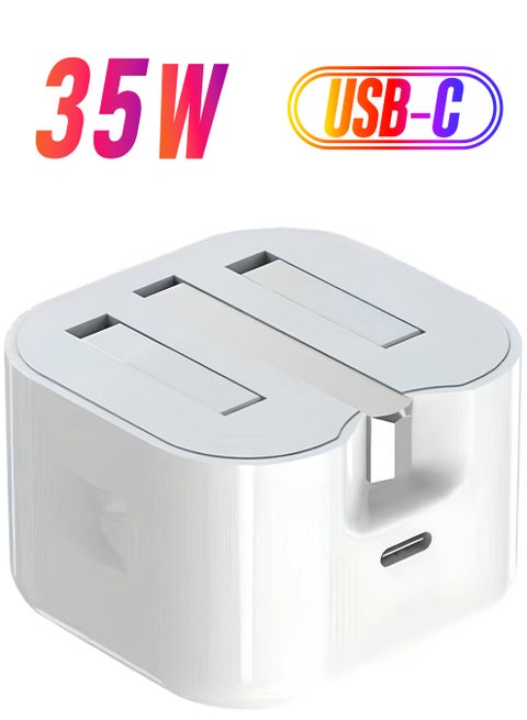 محول شاحن طاقة USB-C بقوة 35 وات، محول طاقة USB، قابس حائط لشاحن iPhone، شاحن حائط، شاحن كهربائي رئيسي PD