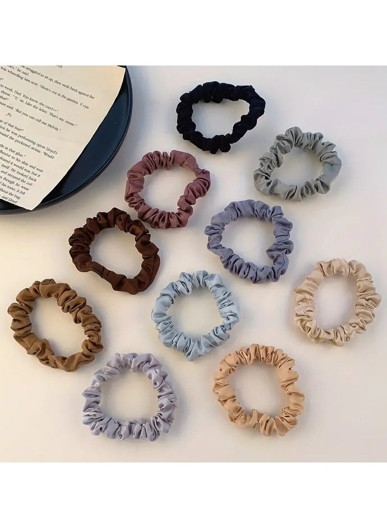 Ucanbe 10pcs Chic Pleated Hair Ties - Soft Elastic Hair Loops for Stylish Updos, Trendy Hair Styling Accessories for Women, Daily Wear, Hair Management and Organization - Image 1