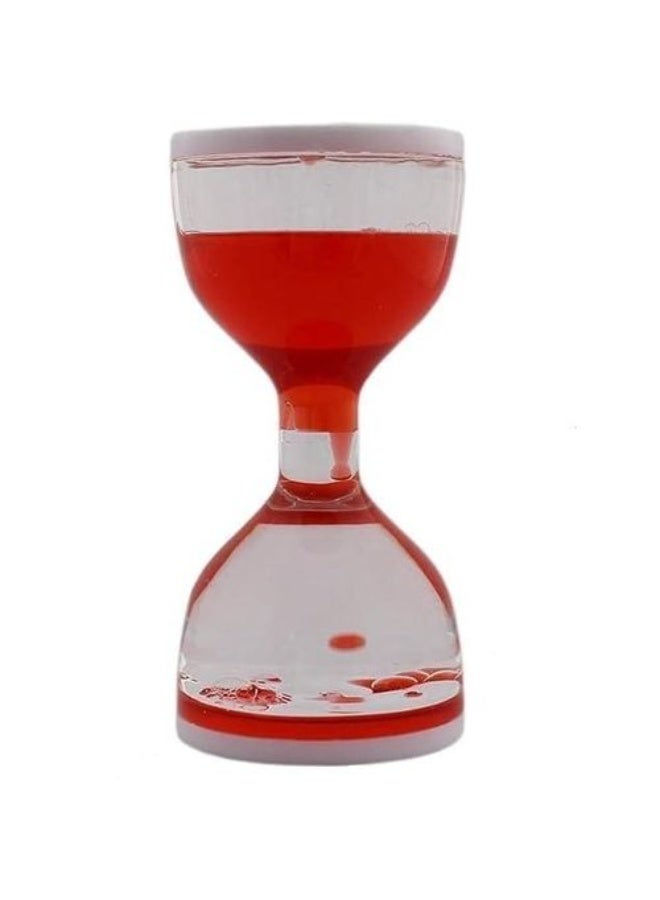 Liquid Timer - Acrylic Handheld Oil Timer,Calming Toys Stress Relief Desk Toys Desk Decor Water Timers Liquid Sensory.(red)