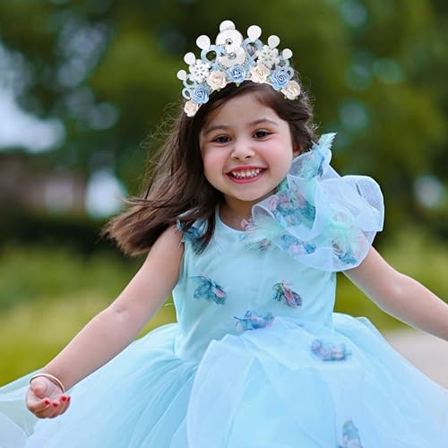 Jissoo Snowflake Ice Queen Crown - 3rd Birthday Tiara, Snow Queen Tiara Alice Band Headband, Party Props, Girl Gifts, Small, Frozen-3 - Image 4